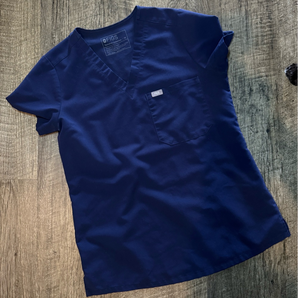 FIGS Navy V-Neck Scrub Top